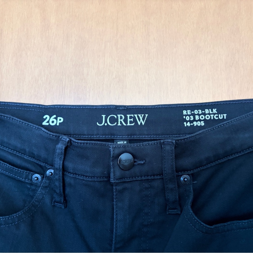 J. Crew 26P Women’s Black Bootcut Jeans